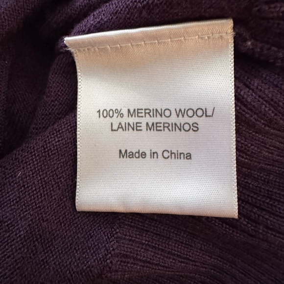 TORY BURCH CARDIGAN MERINO WOOL HEATHER PURPLE SIZE- XS - Picture 8 of 9